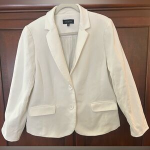 Talbots Women's Size 14 Ivory White Lined Blazer Jacket